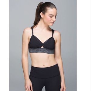 Lululemon Black and Gray Strappy Yoga Sports Bra